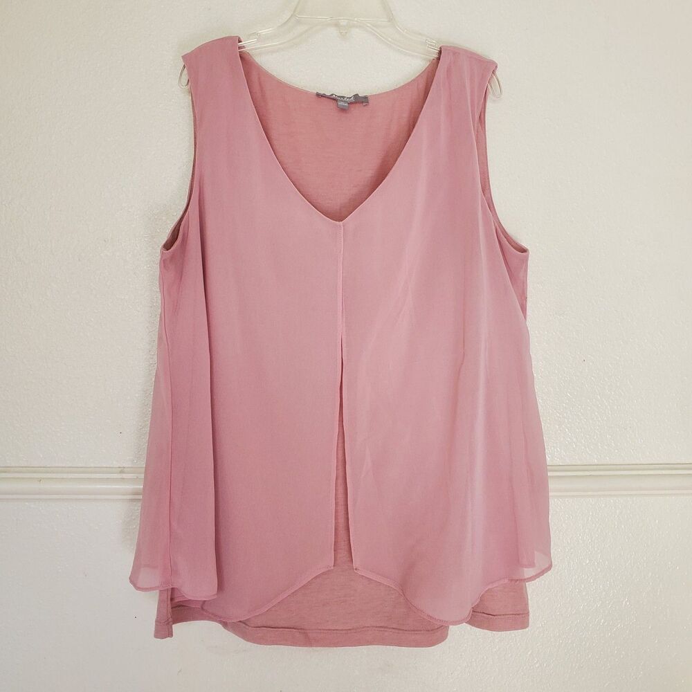Marled Reunited Clothing Top Sleeveless Blouse Chiffon Lined Xl Boxy Lagenlook